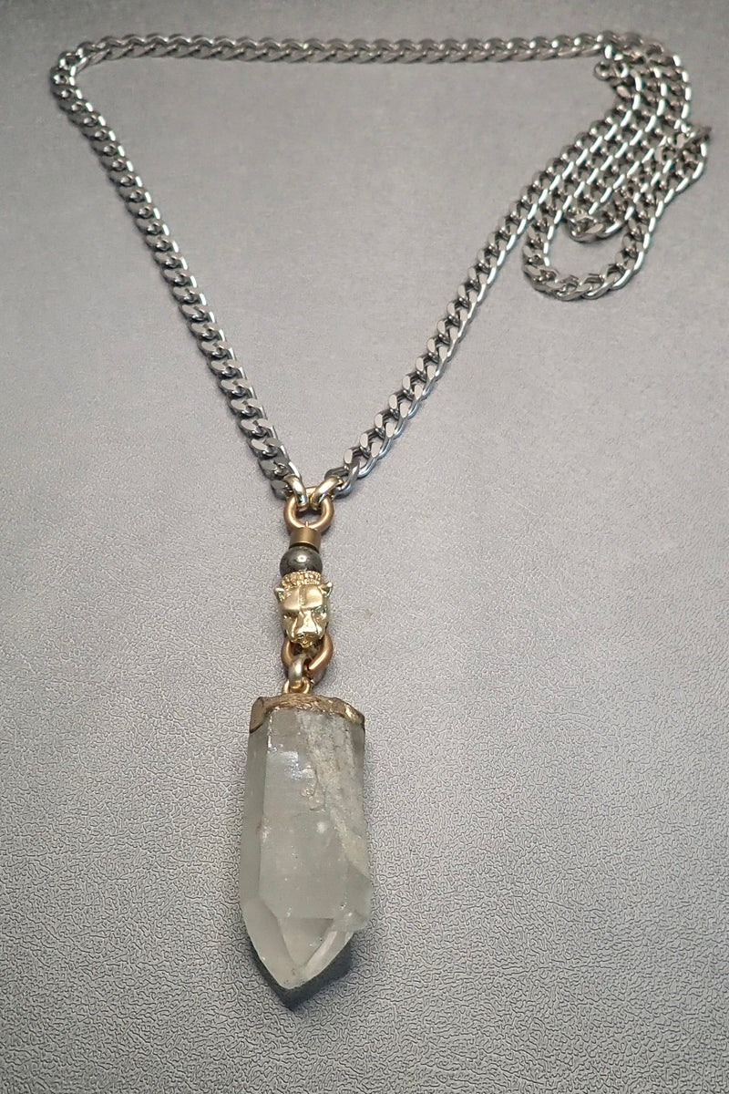 ROCK CRYSTAL LION NECKLACE