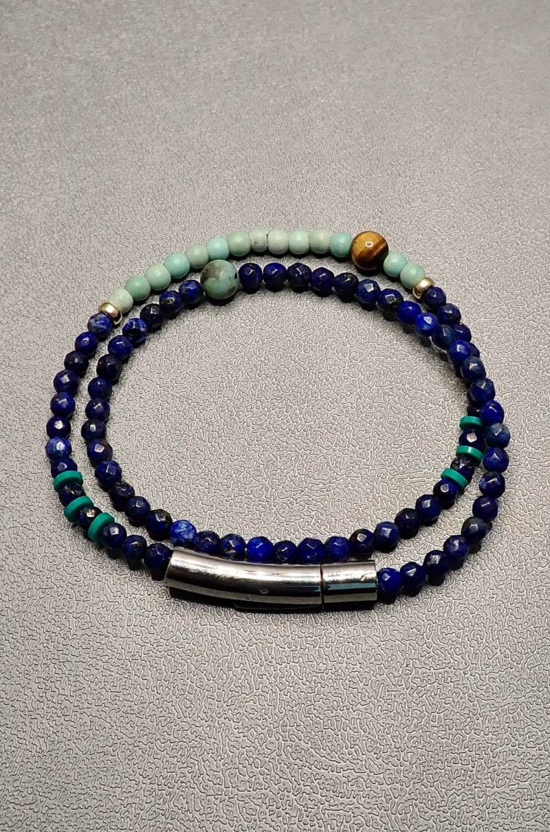 DOUBLE WRAP LAPIS LAZULI BRACELET