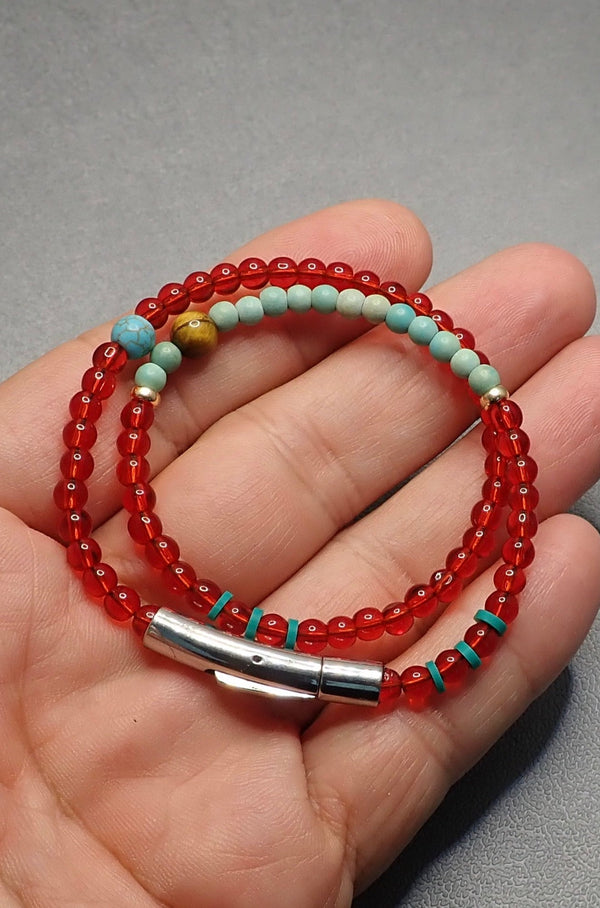 DOUBLE WRAP CARNELIAN BRACELET