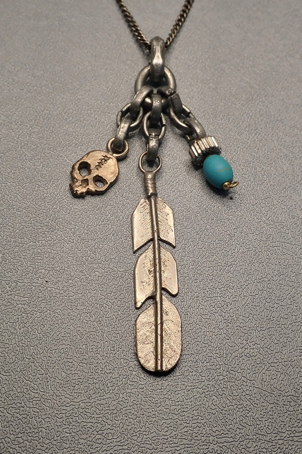 SKULL & FEATHER PENDANT