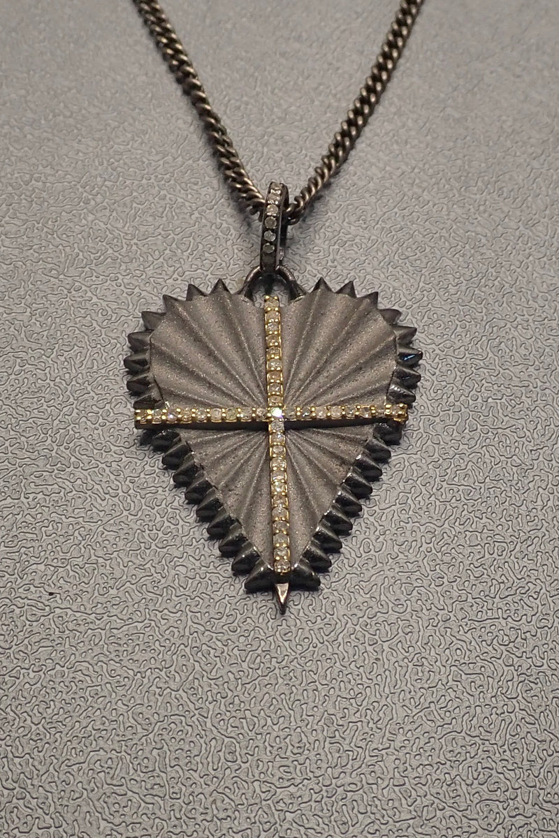 DIAMOND CROSS SHIELD NECKLACE