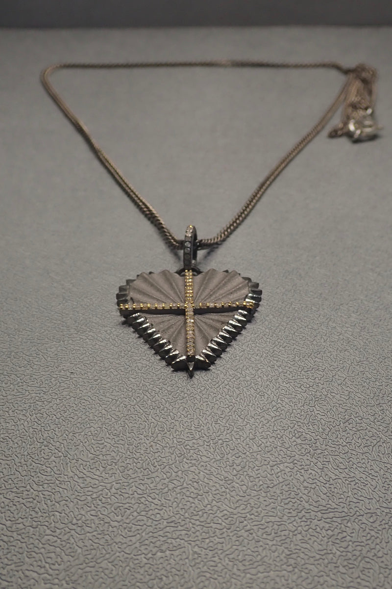 DIAMOND CROSS SHIELD NECKLACE