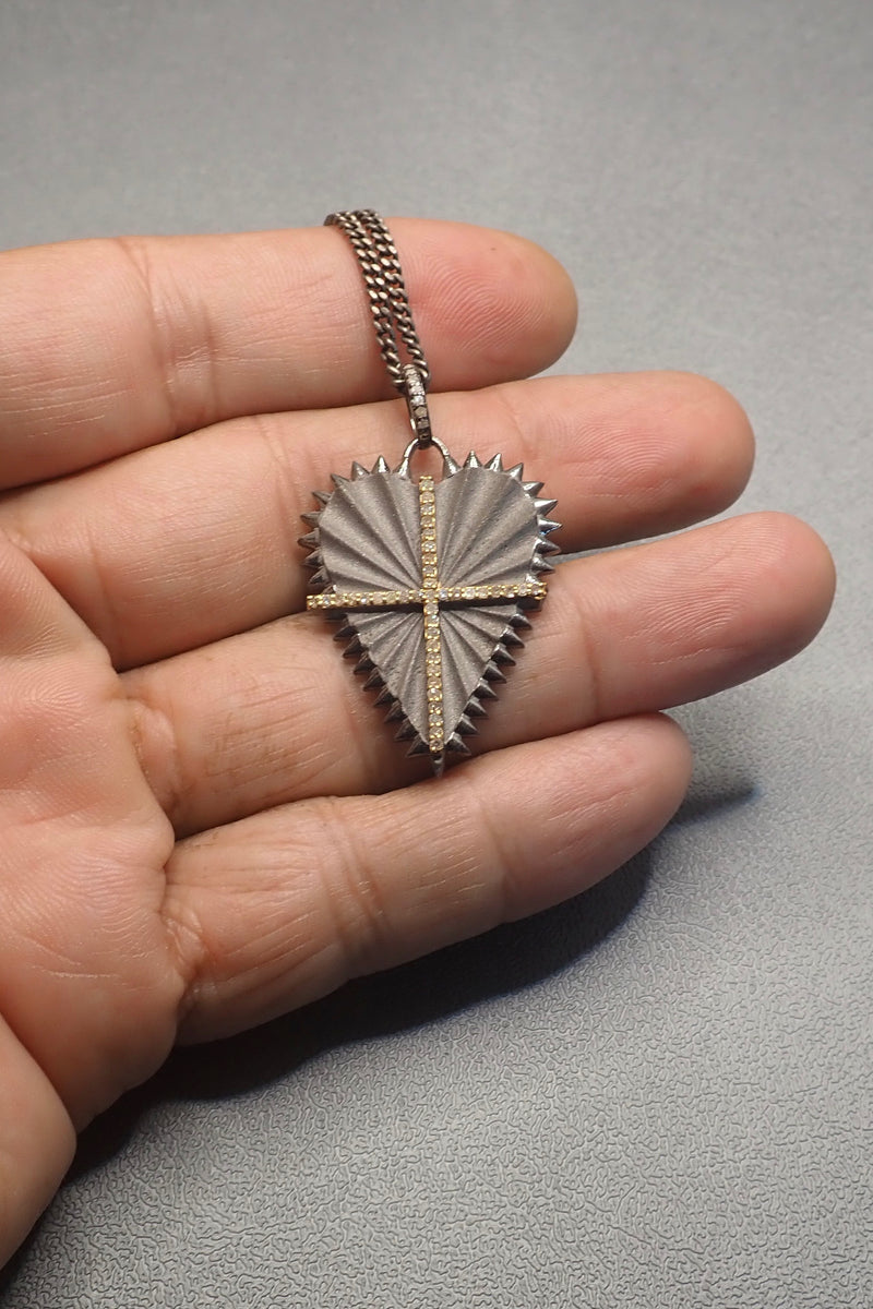 DIAMOND CROSS SHIELD NECKLACE