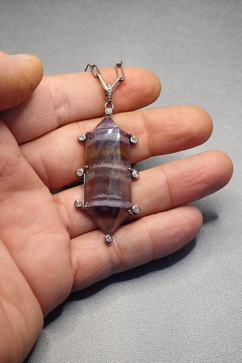 AMETHYST & DIAMONDS NECKLACE