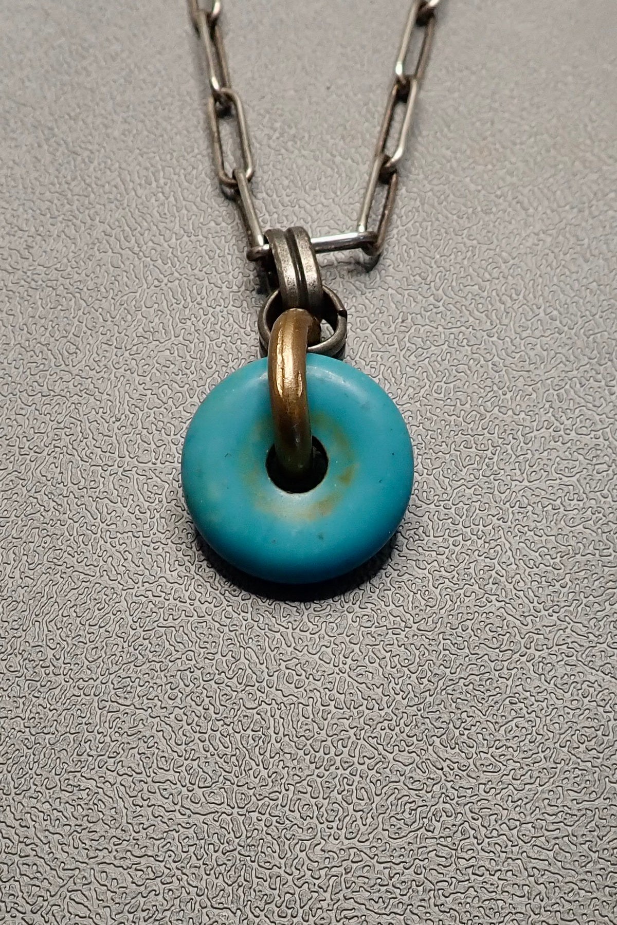 TURQUOISE DISC PENDANT Dirty Hands Jewelry