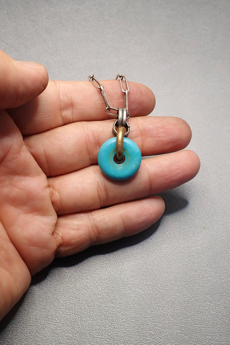 TURQUOISE DISC PENDANT