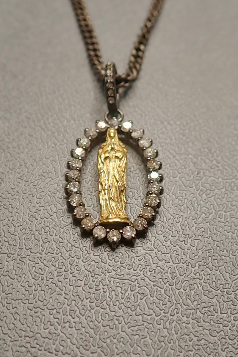 GOLD VIRGEN & DIAMONDS PENDANT