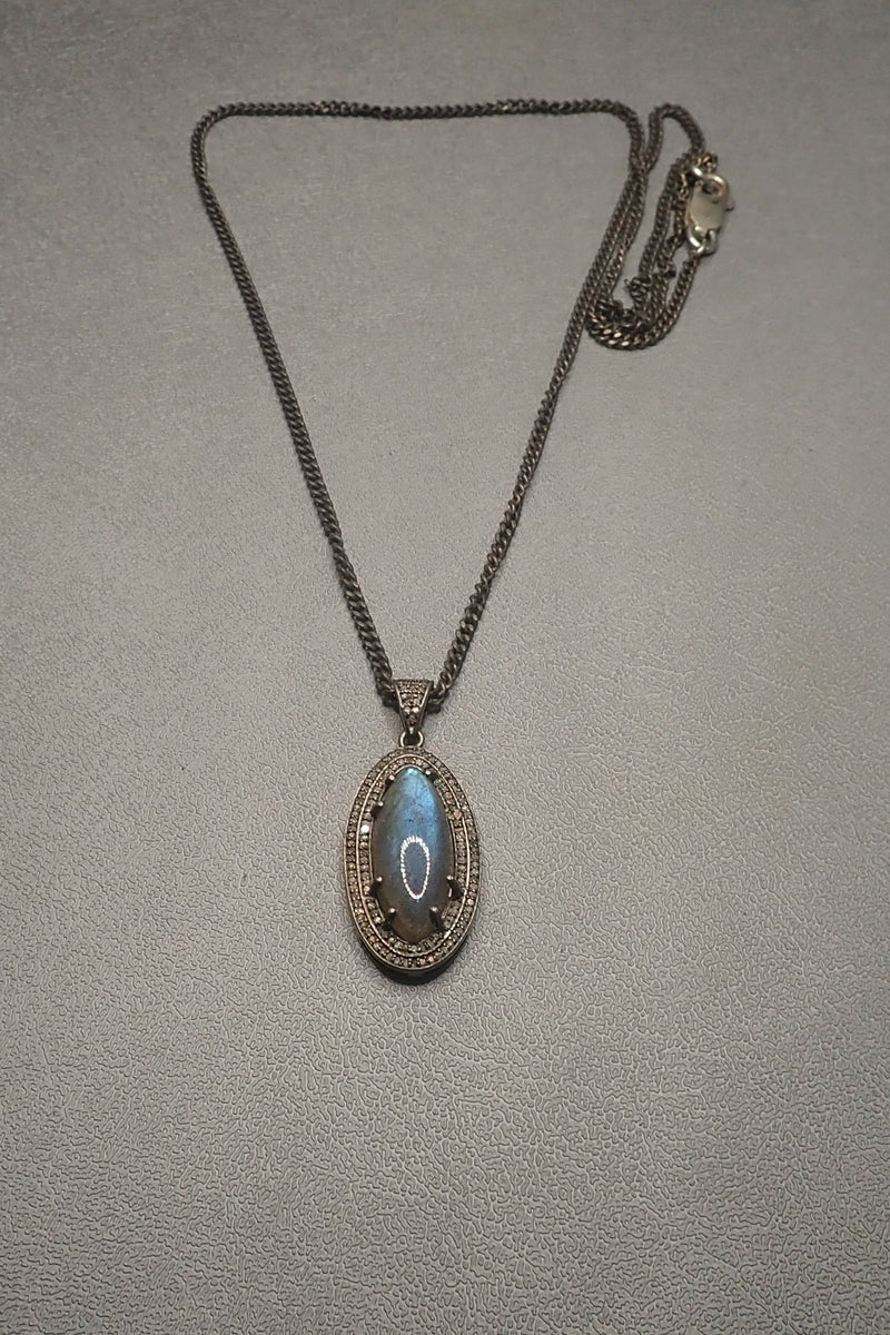 LABRADORITE DIAMONDS NECKLACE