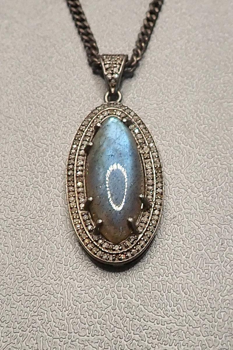 LABRADORITE DIAMONDS NECKLACE