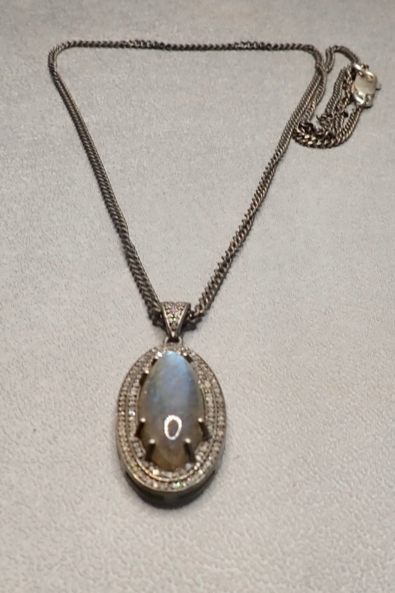 LABRADORITE DIAMONDS NECKLACE