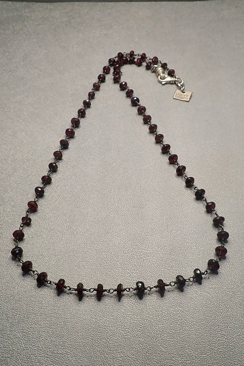 GARNET ROSARY NECKLACE