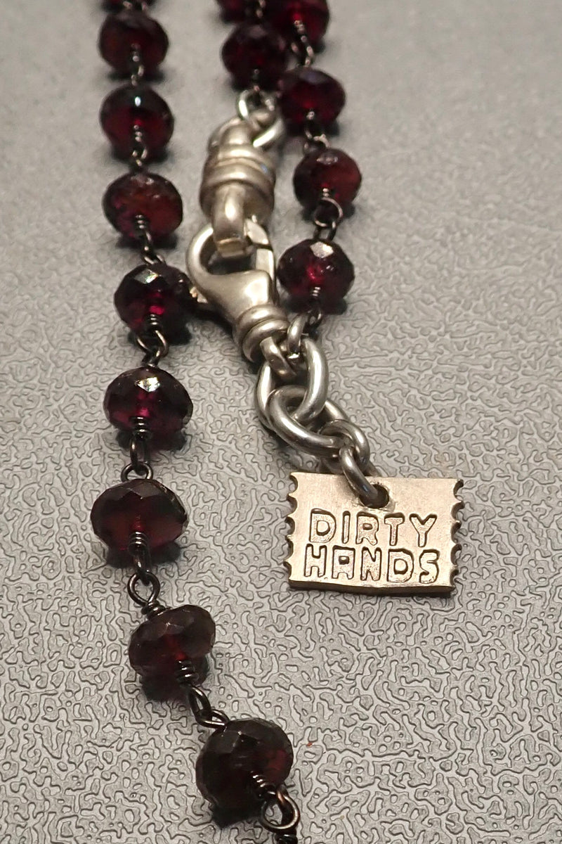 GARNET ROSARY NECKLACE