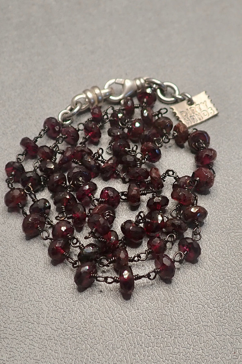 GARNET ROSARY NECKLACE