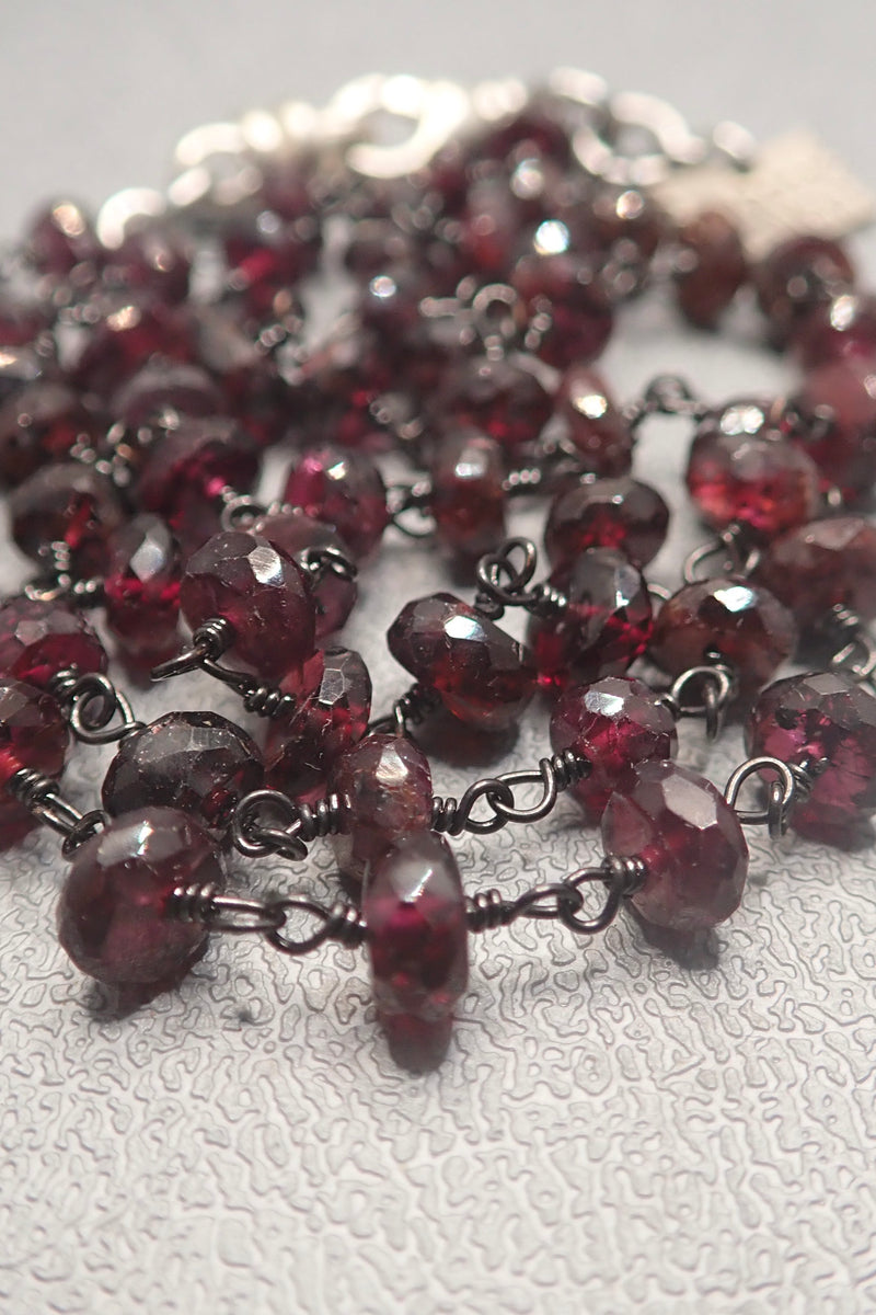 GARNET ROSARY NECKLACE