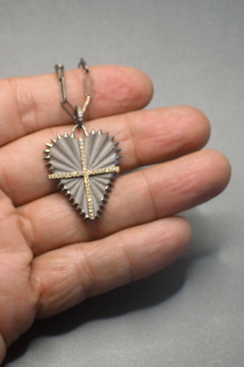 DIAMOND CROSS SHIELD NECKLACE