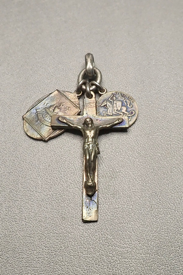 ANTIQUE CROSS & MEDALS PENDANT