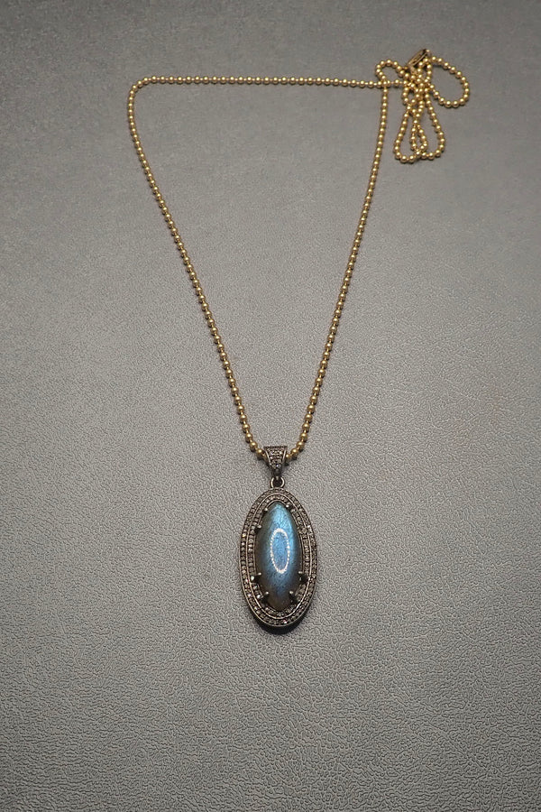 LABRADORITE DIAMONDS NECKLACE