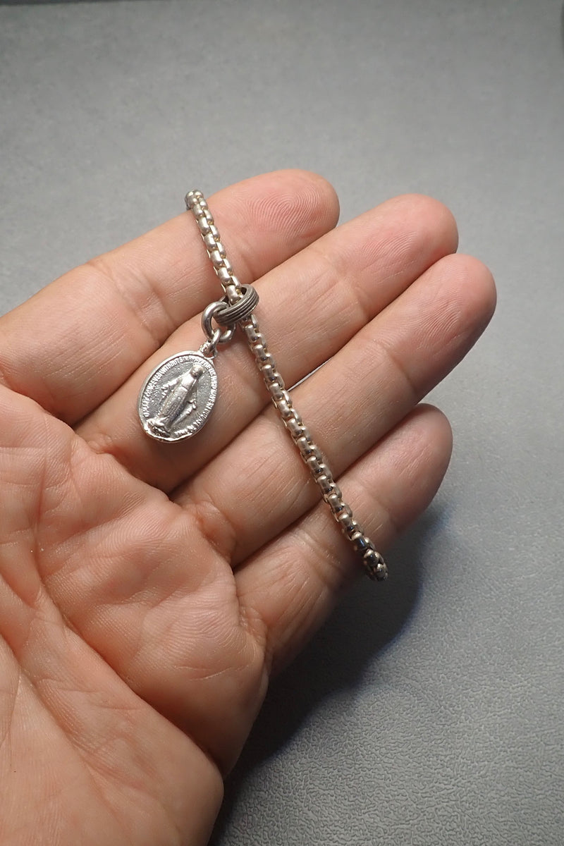 SILVER VIRGEN MEDAL BRACELET