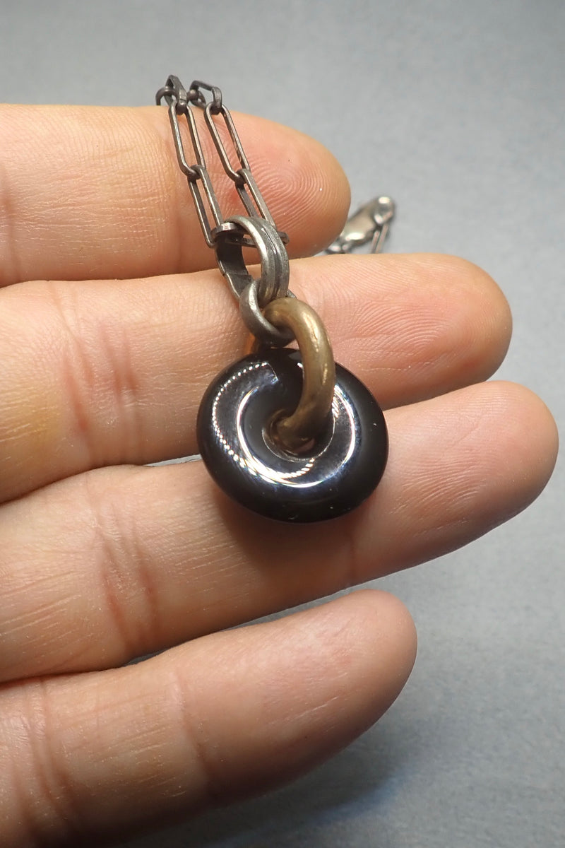 HEMATITE  DISC PENDANT