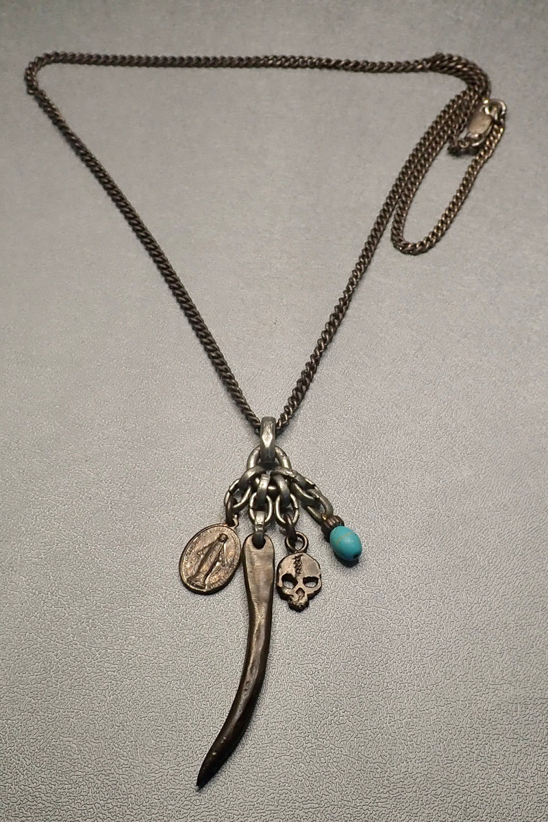 HORN- SKULL -TURQUOISE NECKLACE