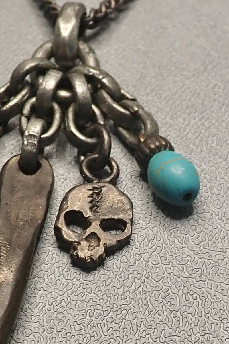 HORN- SKULL -TURQUOISE NECKLACE